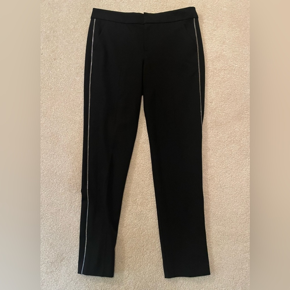 Rebecca Taylor Black Dress Pants with Zipper accents